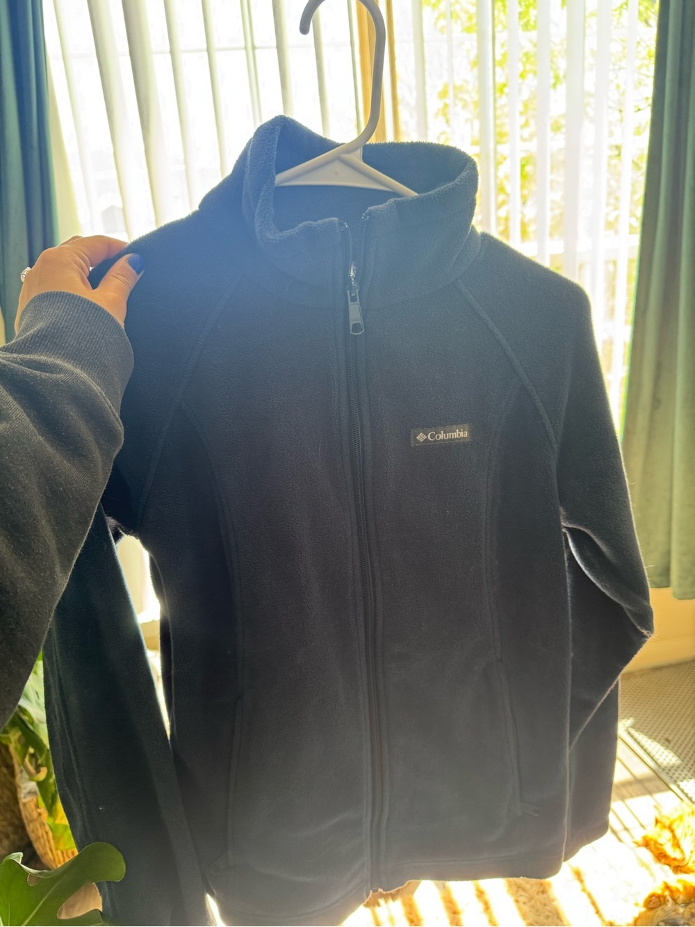 Columbia Full-Zip Fleece Jacket with Stand Collar Navy Blue